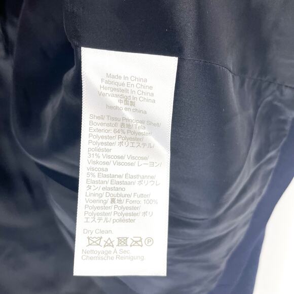 J Crew Regent Blazer Navy Blue Stretch Notch Collar Button Front Sz 4 TALL - Picture 12 of 12